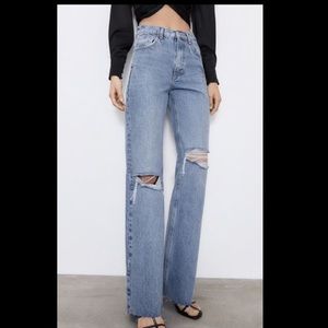 ZARA High Rise Wide Leg Jeans